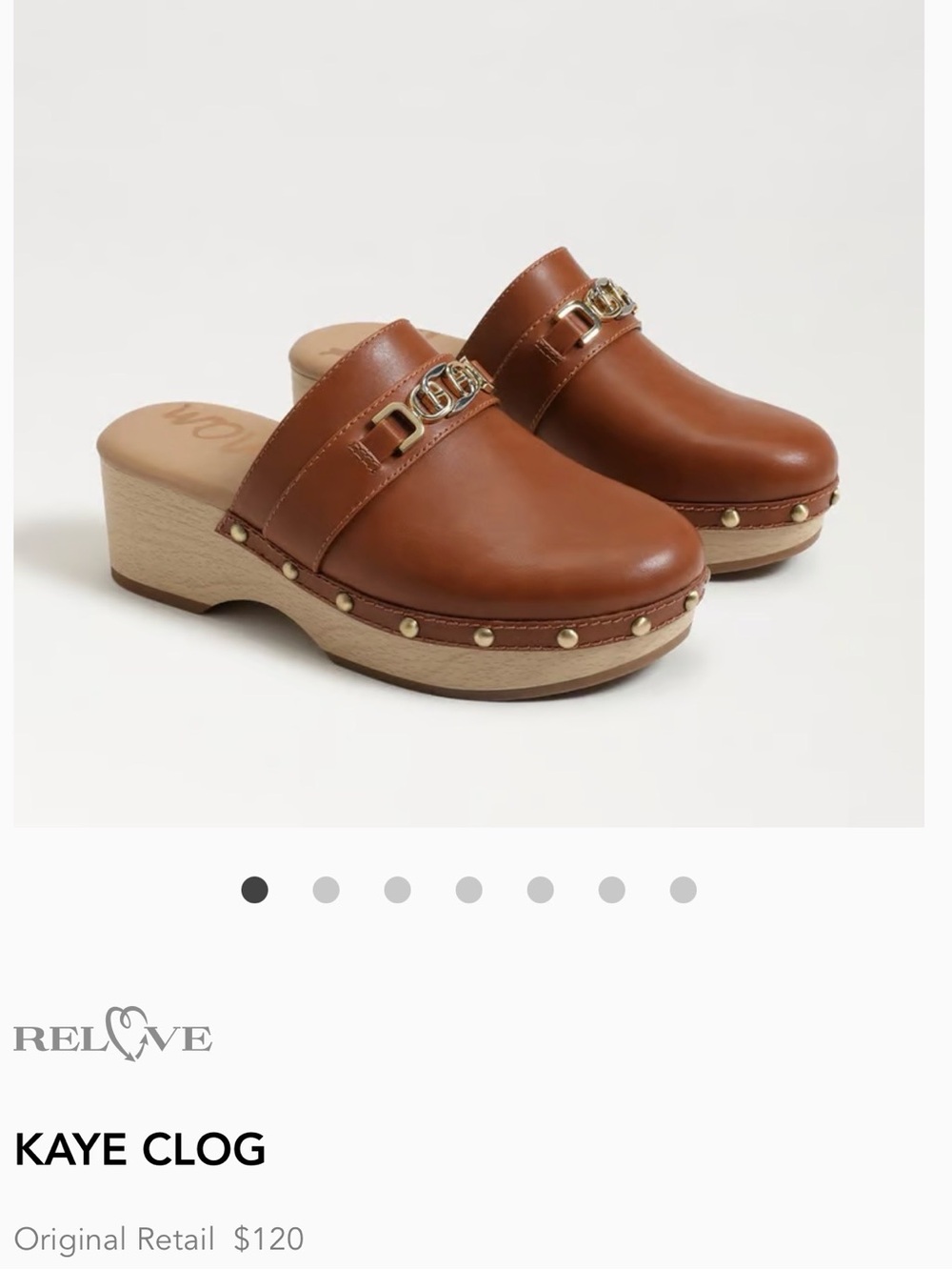 Sam Edelman Kaye Clog Women's Tan Leather Clog new size 7.5